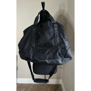 DIESEL VINTAGE Black Leather Nylon 2 Way Biker Top Handle Shoulder Strap Bag